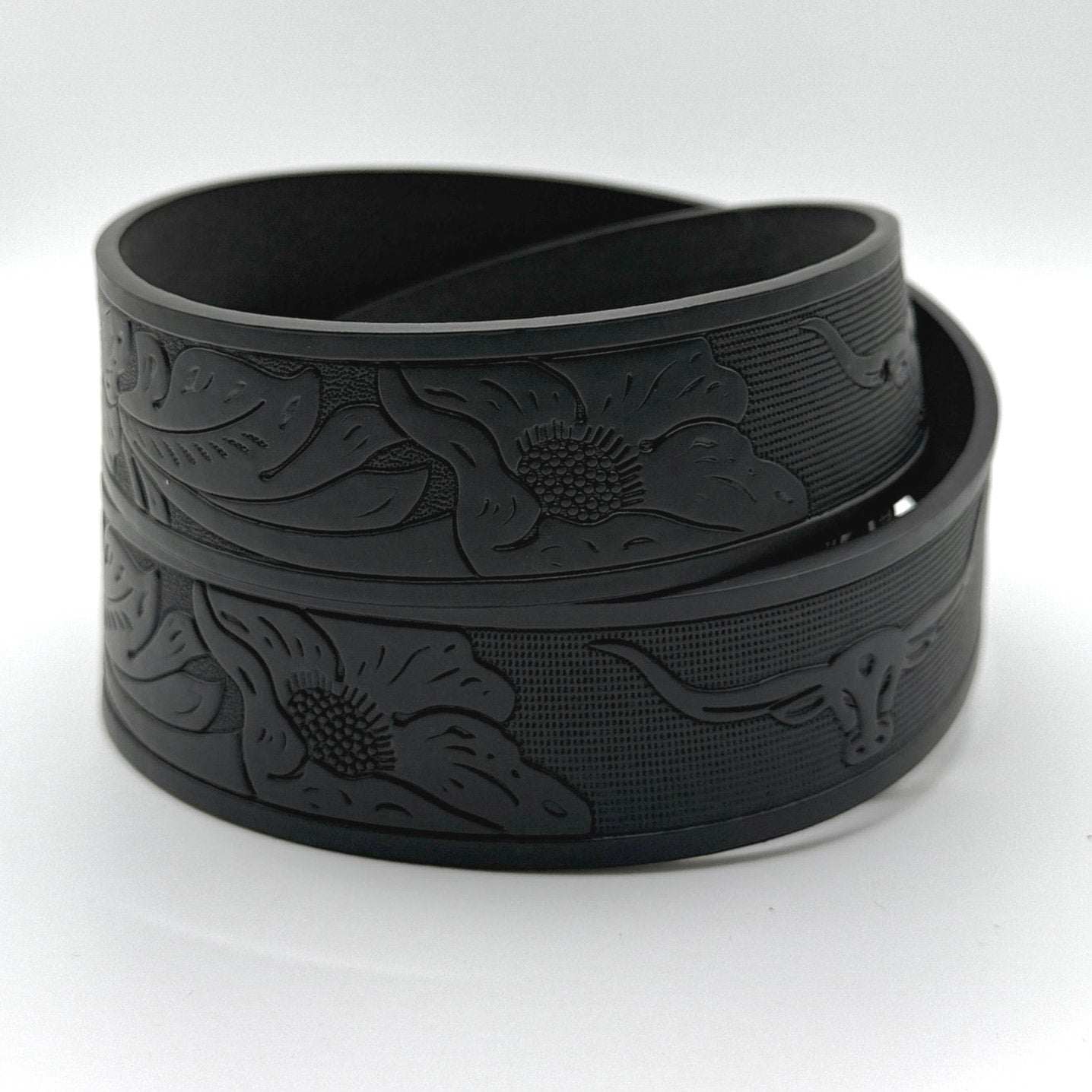 TornSlayer Silver 666 Western Buckle with Black PU Leather Snap-On Belt