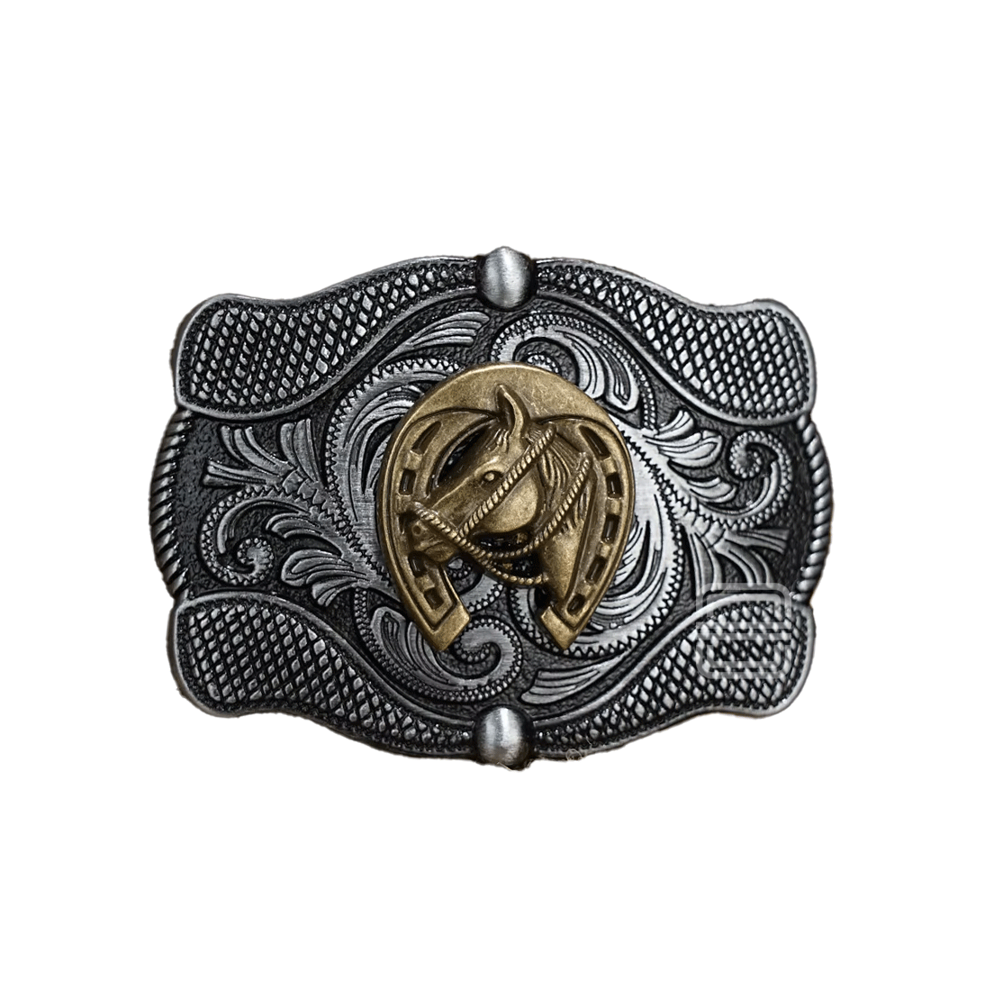 Boucle De Ceinture Western Métal - Tête De Cheval Horseshoe Rodeo - Homme