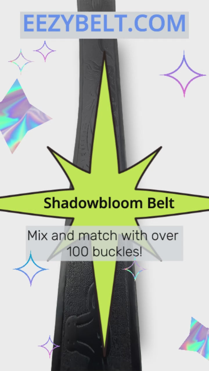 Midnight Bloom Tooled Faux Leather Western Belt
