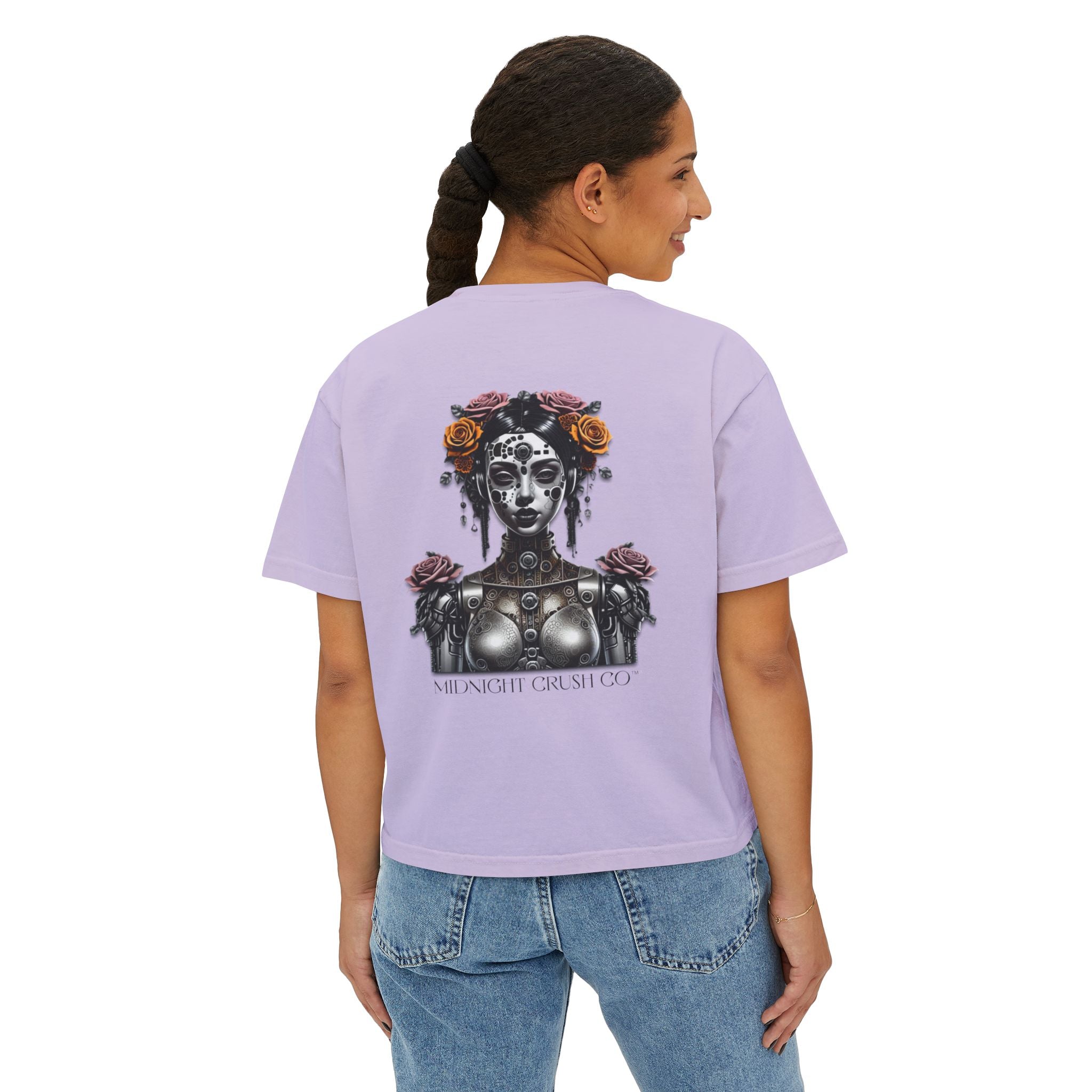 Y2K Rose and AI Robot Goth Style Tee in 3 Colors