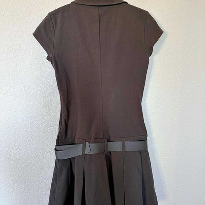 NWT Zara Mini Dress gray with hunter green layered skirt and belt in Small