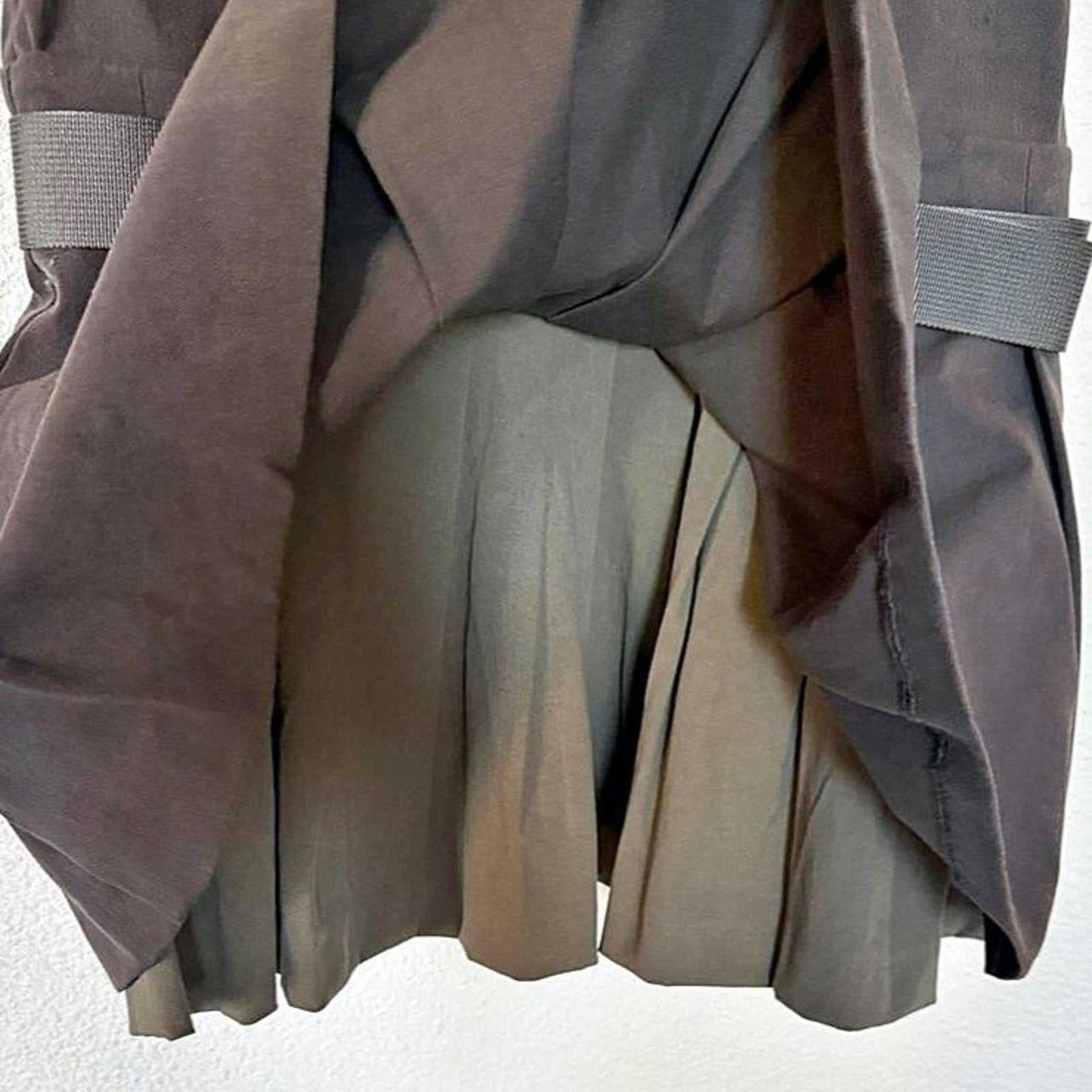 NWT Zara Mini Dress in gray with hunter green layered skirt and belt in Small