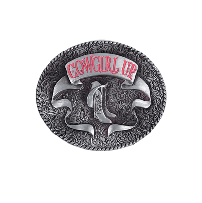 Cowgirl Up Boots Belt Buckle