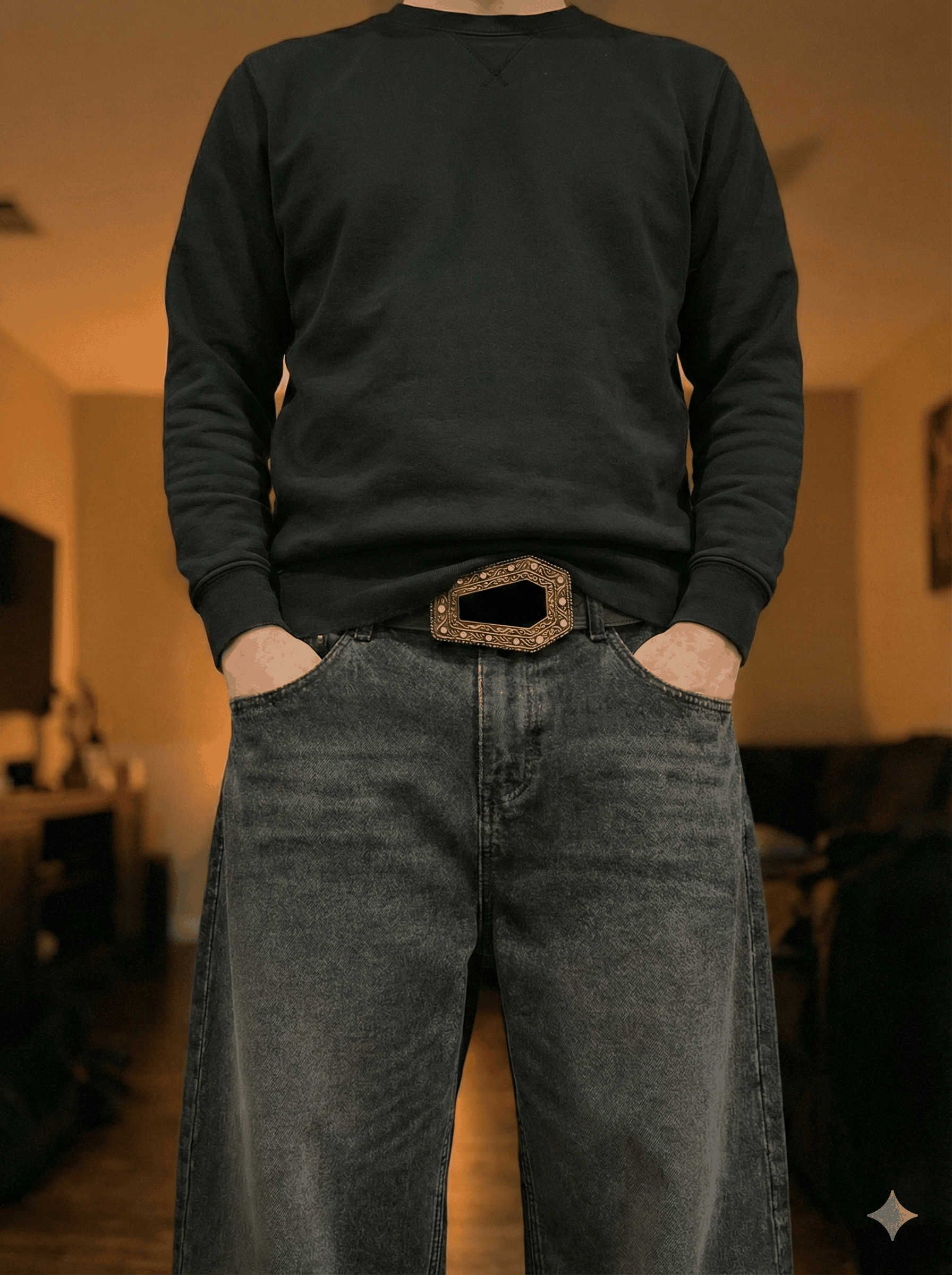 New! Coffin Buckle w/ Rhinestones