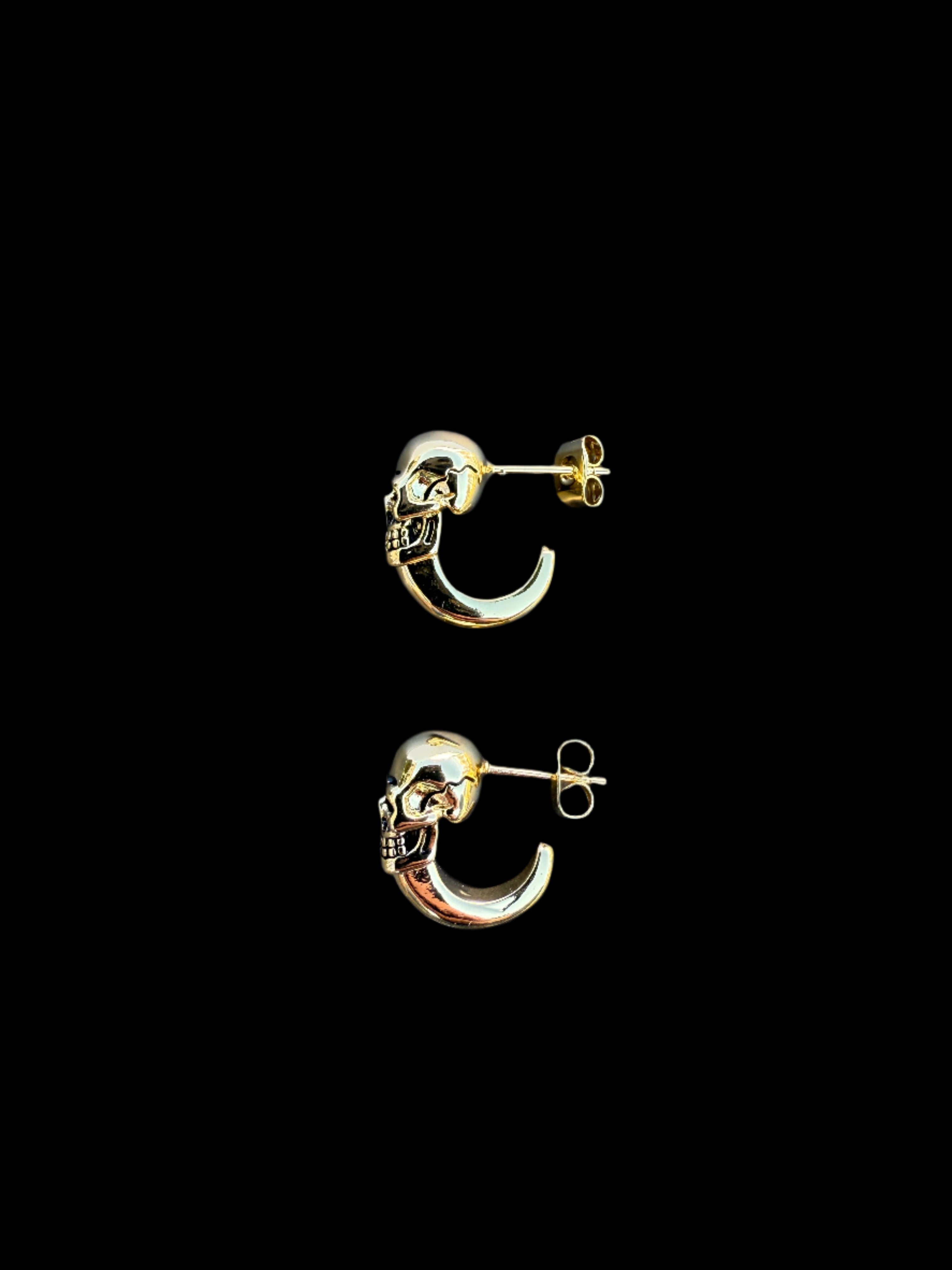 Unisex Skull Earrings with a Hoop - Stainless Steel - in USA