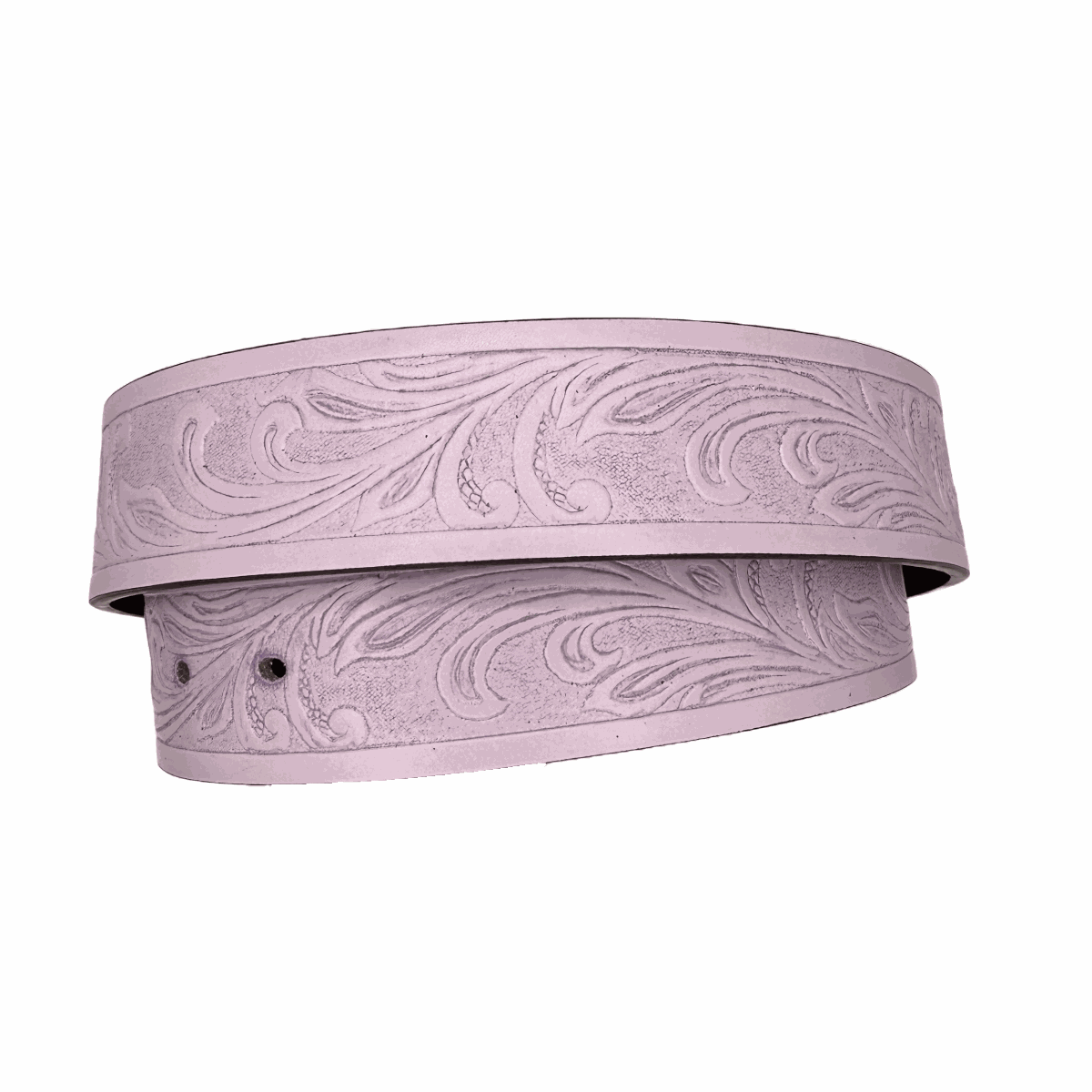 Purple faux leather belt tooled.