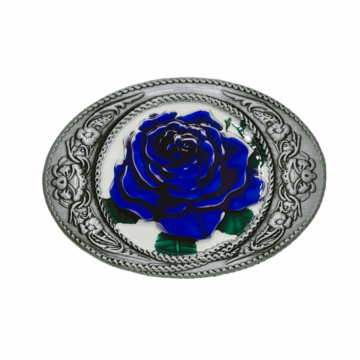 3 D Rhinestone Bob-wire w/ Roses Western belt. Vintage Rhinestone Antique Silver Western Floral Engraved Hand  main image 4