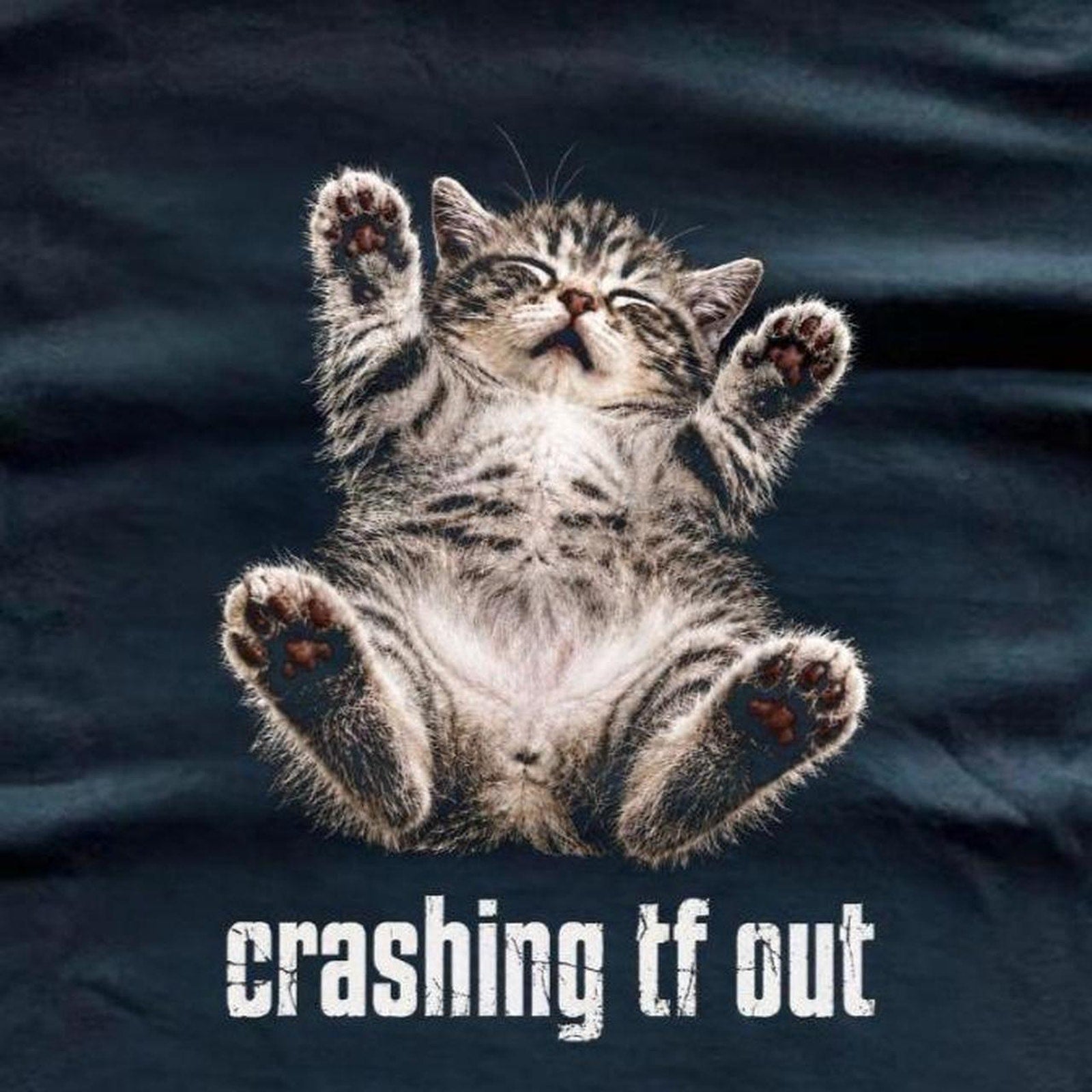 Crashing tf out black t shirt Gildan medium 100% preshrunk cotton