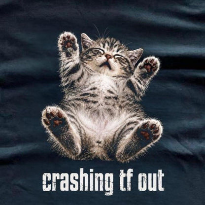 Crashing tf out black t shirt Gildan medium 100% preshrunk cotton