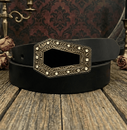 New! Coffin Buckle w/ Rhinestones