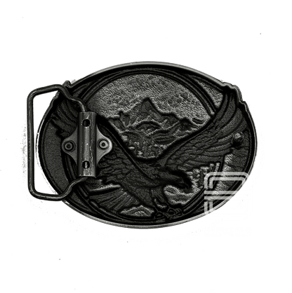 Silver Eagle Buckle with Spread Wings Backside
