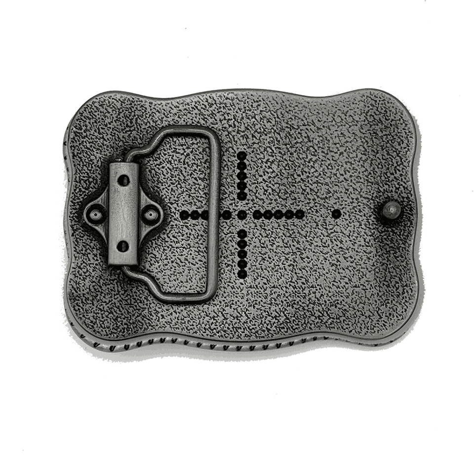Vintage-inspired floral belt buckle with antique silver-tone finish and wildflower pattern.