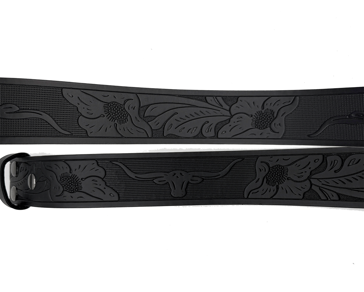 Shadowbloom Black Flower Longhorn Belt